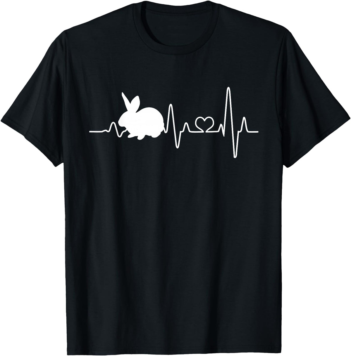 Bunny Heartbeat Pulse Rabbit T-Shirt in Black