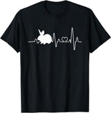 Bunny Heartbeat Pulse Rabbit T-Shirt in Black