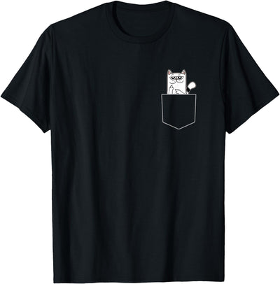 cat flipping off Cat in Pocket Giving the Finger T-Shirt