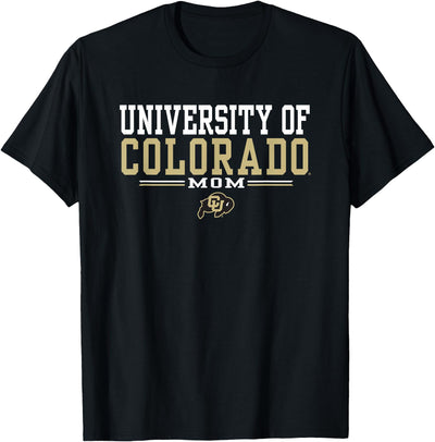 Cow Elite Authentics Colorado Buffaloes Mom Family Black T-Shirt