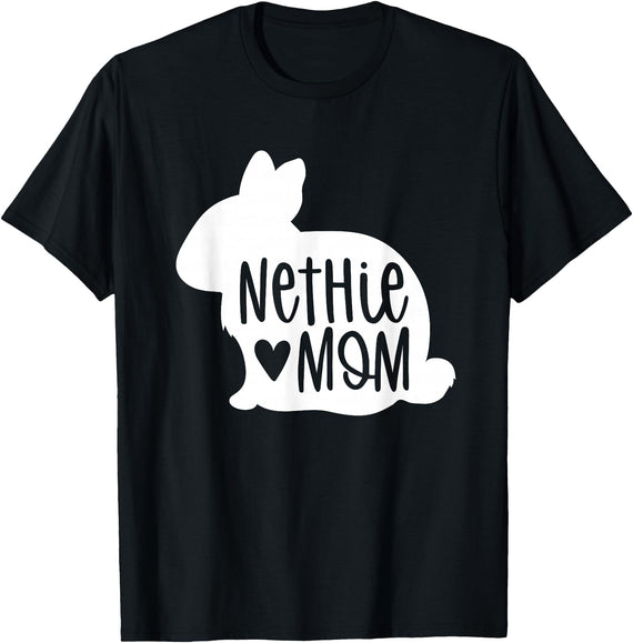 Cute Nethie Bunny Mom - Netherland Dwarf Rabbit T-Shirt in Black