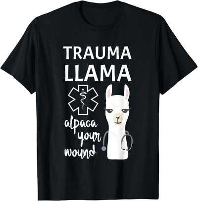 Funny Ministry Of Trauma Llama Alpaca Your Wound Llama Lover T-Shirt