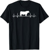 Black Angus Rancher Geschenk Für Bauern Heartbeat ECG Pulse Cow Black Angus Rancher T-Shirt - Black