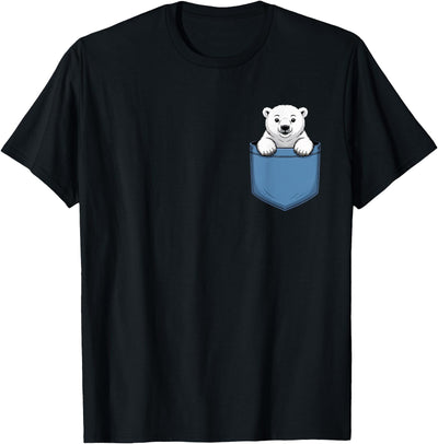 Cute Pocket Polar Bear Lovers T-Shirt