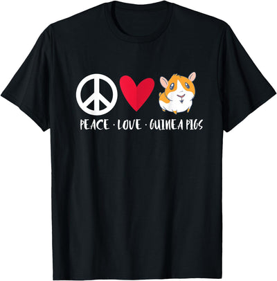 Pet Guinea Pig Owner Apparel Co. Peace Love Guinea Pigs Cute Furry Potato Pet Guinea Pig T-Shirt