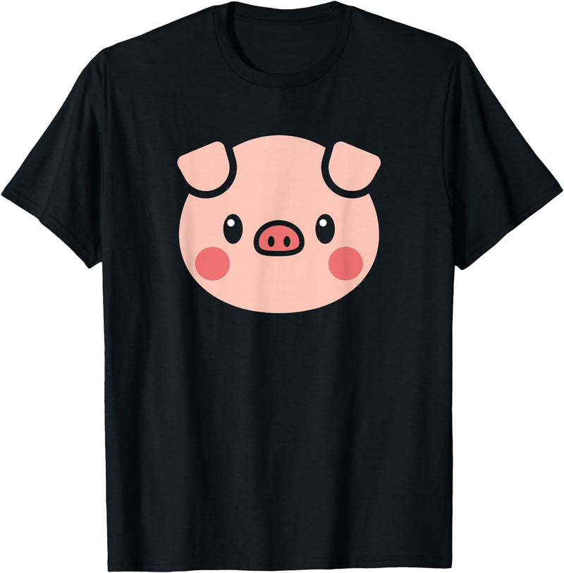 SHIRTSIDE PIG Pig Face Shirt Gift For Pig Lover T-Shirt - Black