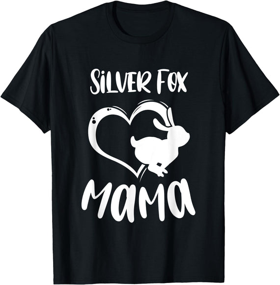 Pet Silver Fox Mama Rabbit Owner Mother Women Girls Kids T-Shirt in Black