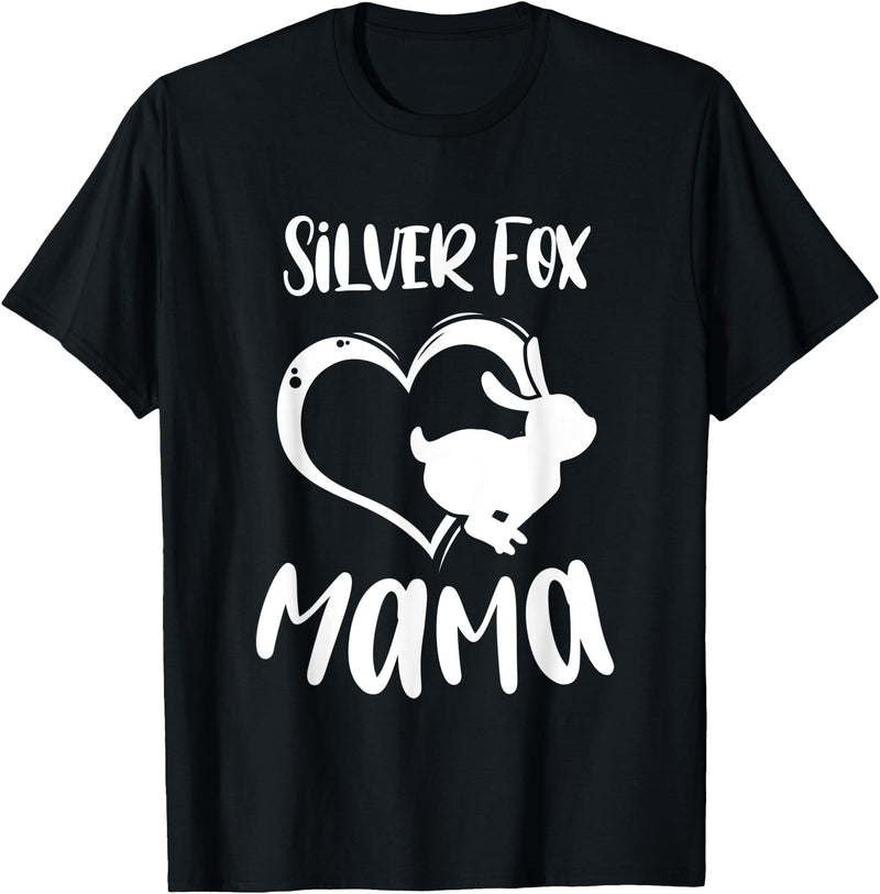 Pet Silver Fox Mama Rabbit Owner Mother Women Girls Kids T-Shirt in Black