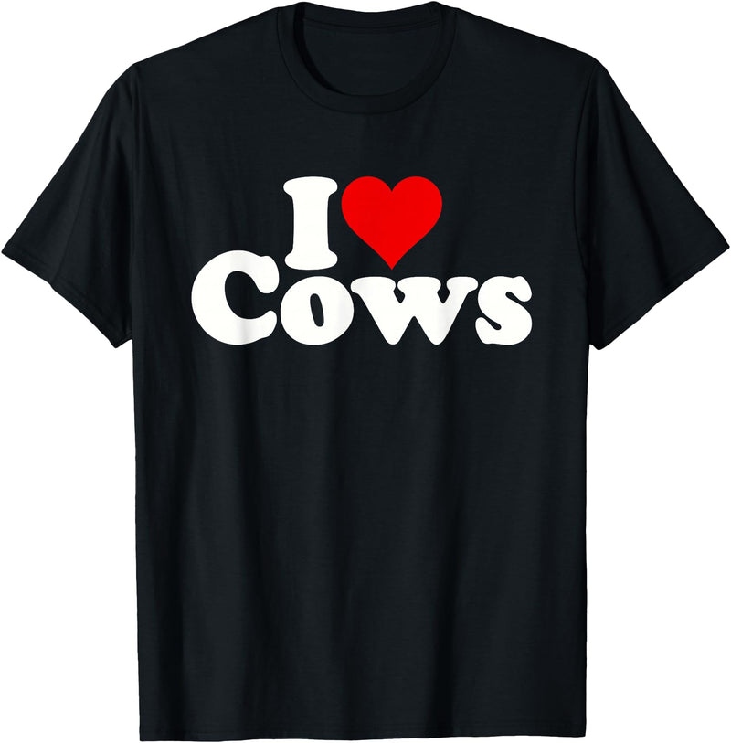 I HEART LOVE COWS I Love Heart Cows T-Shirt - Black
