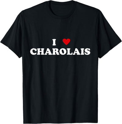 Women I Heart Breed Cattle Farmer Cow I Love Charolais T-Shirt