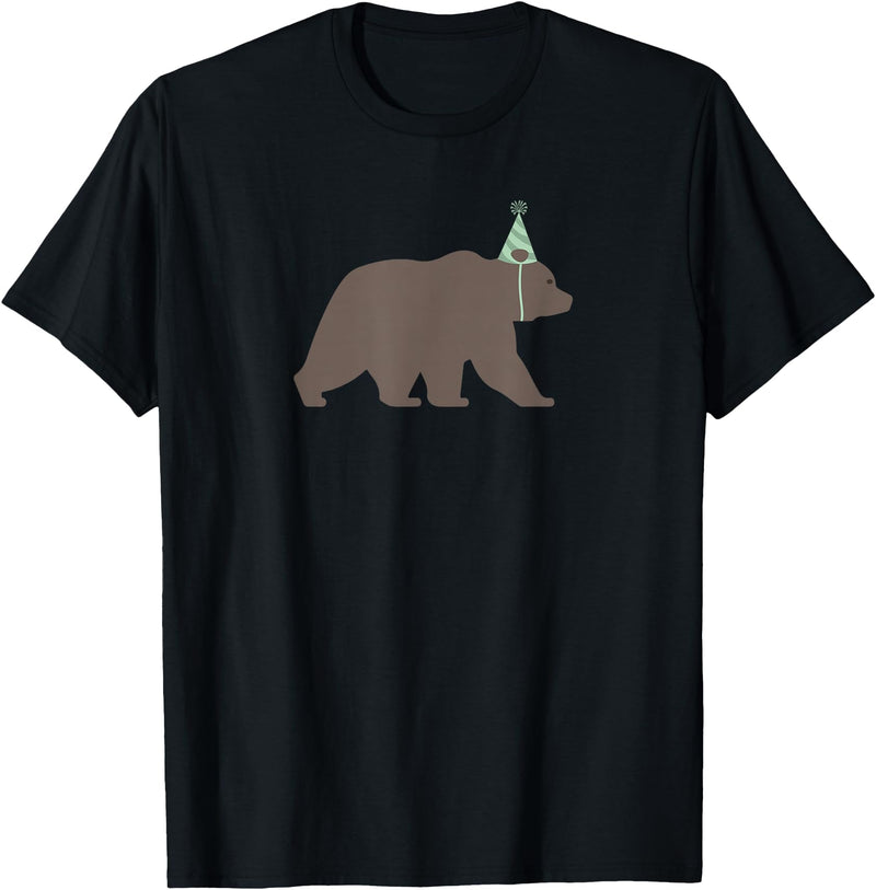 Birthday Animalz Bear Birthday T-Shirt, Kids Animal Birthday Shirt T-Shirt - Black