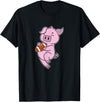 American Football USA animal Touchdown sport ball Pig plays American Football T-Shirt - Black