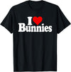 I LOVE HEART BUNNIES BUNNY RABBITS T-Shirt in Black