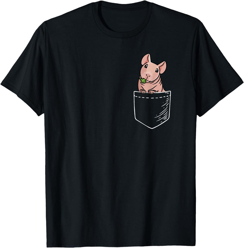Boys Girls Skinny Pig Mom Gifts T Shirts & Hoodies Funny Kawaii Kids Pet Pocket Hairless Guinea Pig Lover T-Shirt - Black