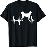 Dog Silhouette Heartbeat Line T-Shirt