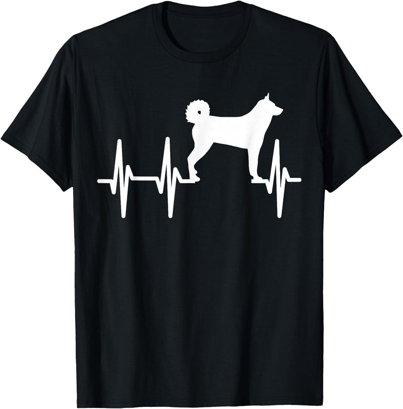Hundekarelische Bärn-Liebhaber-Geschenke Karelian Bear Heartbeat Dog Mum Dad Pet Gift T-Shirt - Black