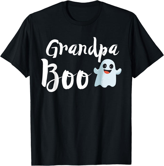 Funny Family Matching Halloween Outfits Co. Grandpa Boo Halloween Family Matching Ghost Granddad Shirt T-Shirt - Black