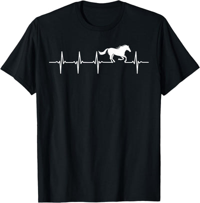 Heartbeat Horse Lover Gifts Women Men Girls Gifts Horse Lover Gifts Heart EKG Heartbeat Pulseline Cardiology T-Shirt