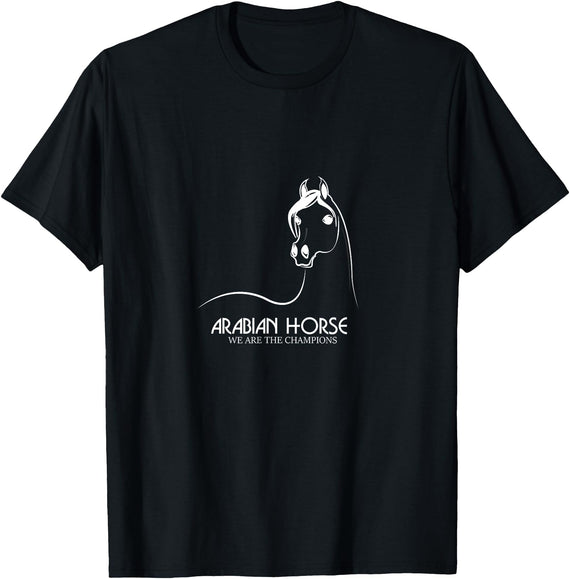 arabian horse white logo T-Shirt - Black