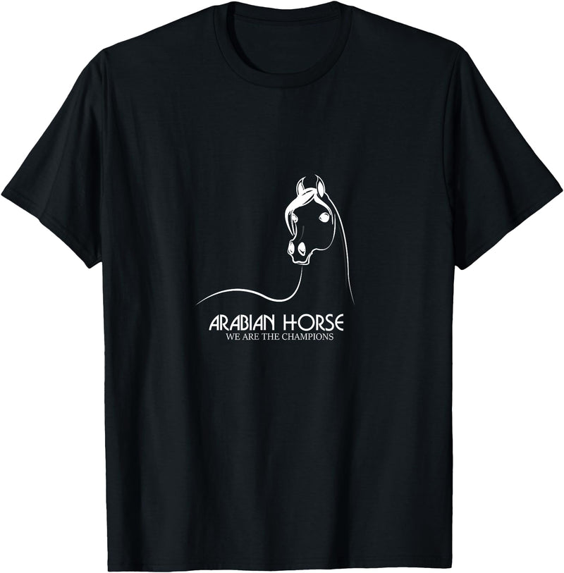 arabian horse white logo T-Shirt - Black