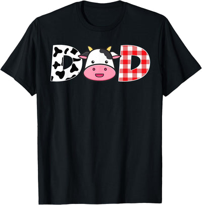 Dad Cow Birthday Farm Theme Animals Birthday Party Kids T-Shirt