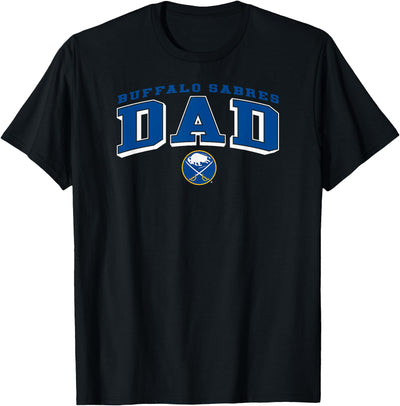 Cow Mens Buffalo Sabres Dad Arch Black Nhl Officially T-Shirt