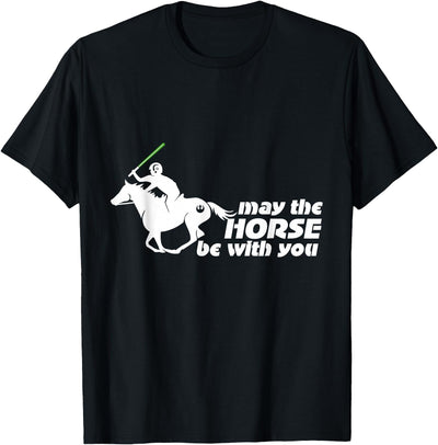 NickerStickers May the Horse Be With You | Equestrian Geek T-Shirt T-Shirt