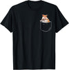 Pocket Hamster Shirt, Funny Hamster in Pocket Gift Tshirt T-Shirt - Black
