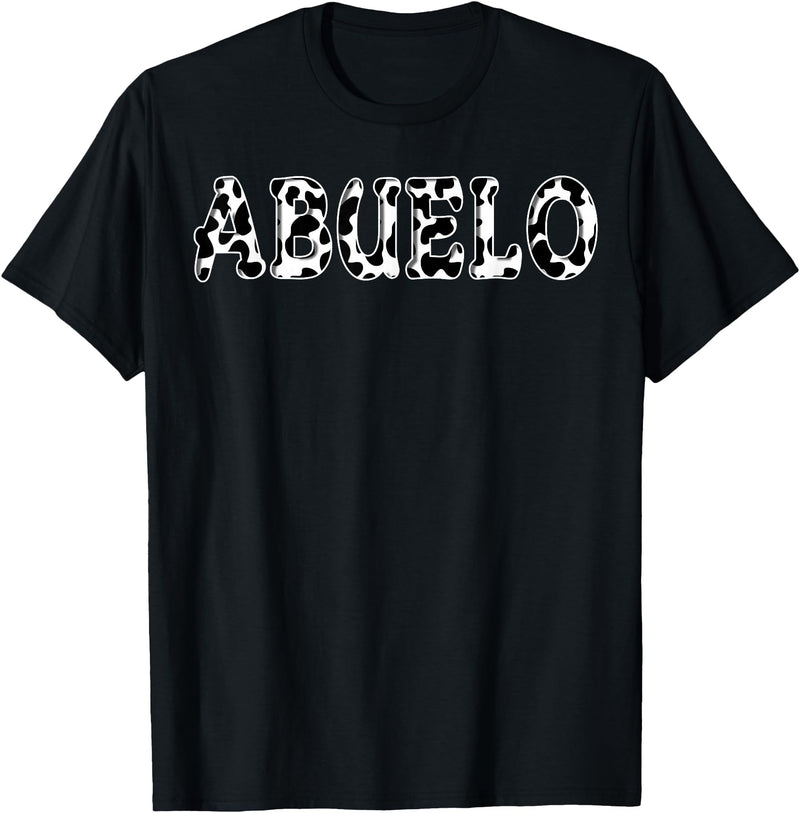Cow Pattern Print Family Matching Birthday Apparel Cow Abuelo Birthday Family Matching Girl Boy Farm Birthday T-Shirt - Black
