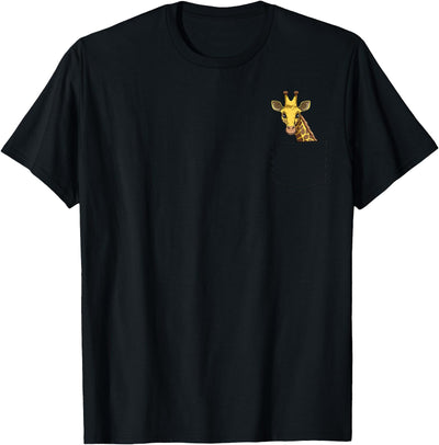 Giraffe Pocket Giraffe In Pocket Funny Giraffe Peeking T-Shirt