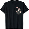 Cute Rabbit Bag Lover Bunny Graphic T-Shirt in Black