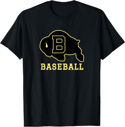 Cow Buffalo High School Buffalo Wy 82834 Wy Logo Baseball T-Shirt