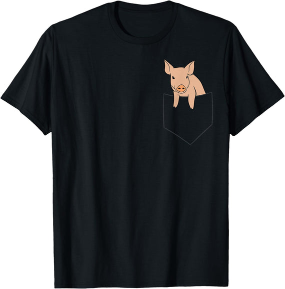 Funny Pig Farmer Gifts Pig in the Bag Funny Bags Pig T-Shirt - Black