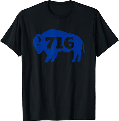 716 Buffalo Area Code Bison Silhouette T-Shirt