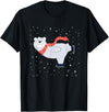 Polar Bear Ice Skating T shirt Funny Christmas Bear Lovers - Black