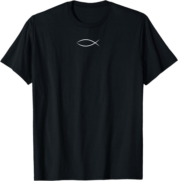 I LOVE JESUS APPAREL ICHTHYS ICHTHUS JESUS FISH CHRISTIAN SYMBOL T-Shirt - Black