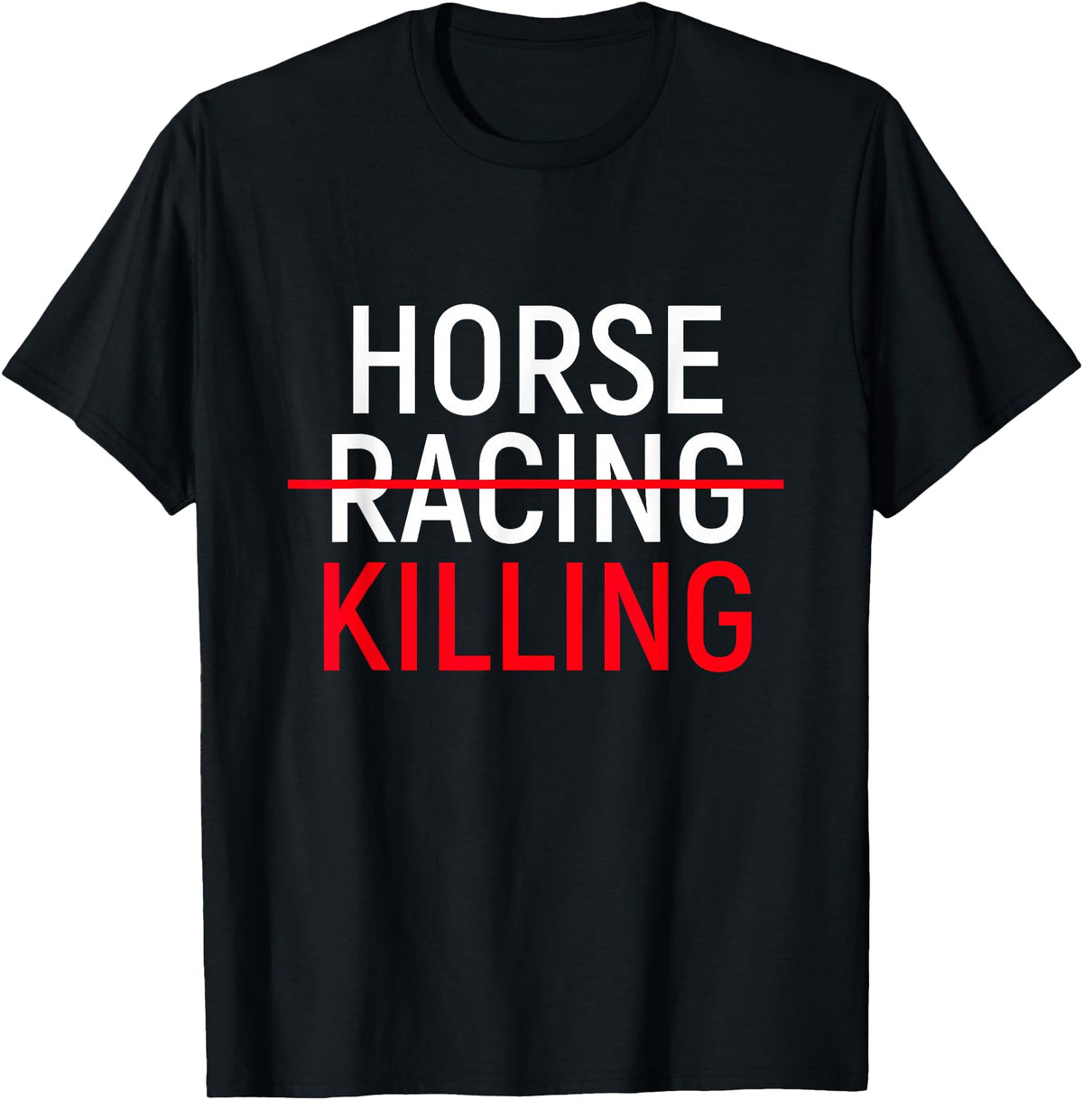 Nuleaf Advocacy Apparel Anti Horse Racing T-Shirt | Save Racehorses Equestrian Tee T-Shirt - Black
