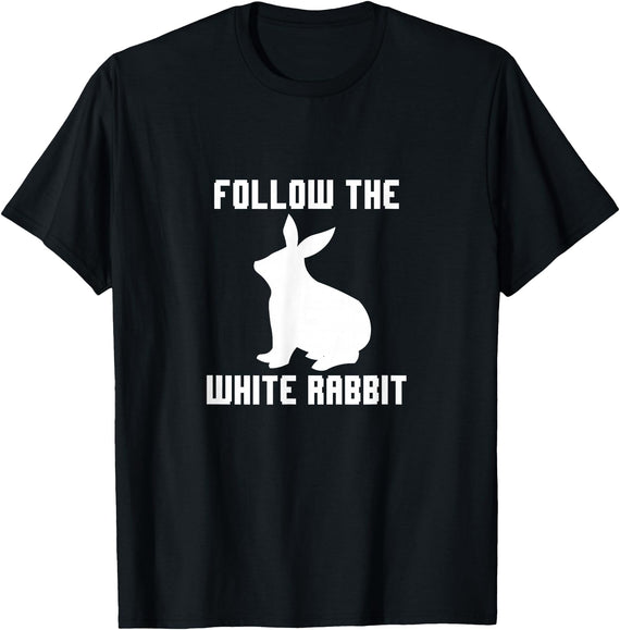Follow the White Rabbit T-Shirt in Black