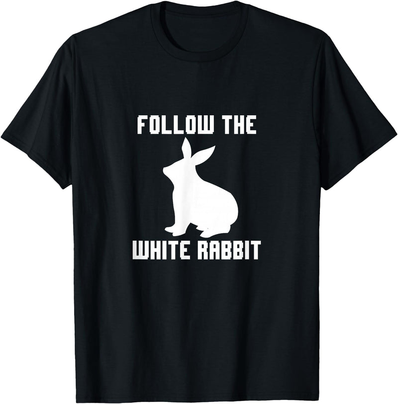 Follow the White Rabbit T-Shirt in Black