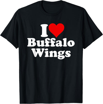 Cow I Heart Love Buffalo Wings I Love Heart T-Shirt