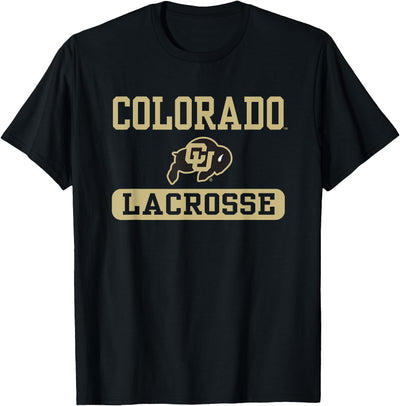 Elite Authentics Colorado Buffaloes Adults Black Lacrosse T-Shirt