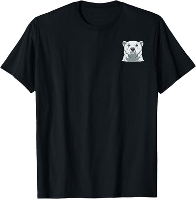 PeekingZoo Polar Bear Pocket Polar Bear In Pocket Polar Bear Peeking T-Shirt