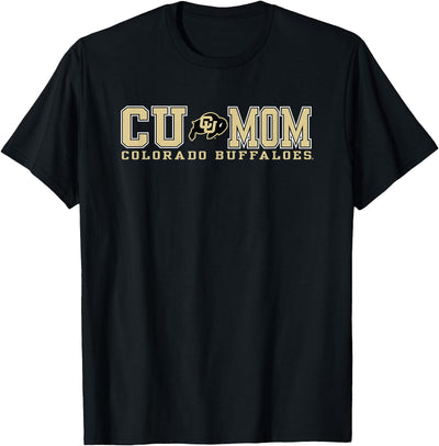 Cow Elite Authentics Colorado Buffaloes Mom Bold Black T-Shirt