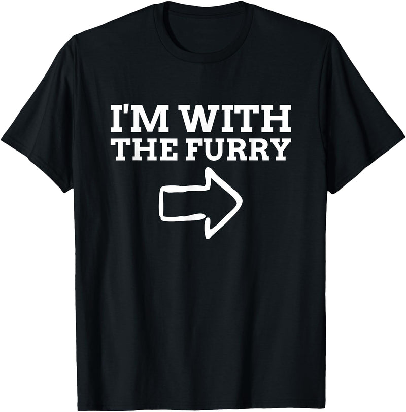 Furry Fandom Gifts I'm with The Furry T-Shirt - Black