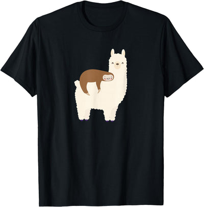 Unique Animal Lover Apparel Decor & Gifts Outlet Sloth Riding Llama Funny Graphic for Women for Girls T-Shirt