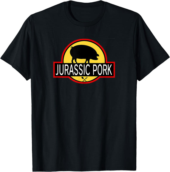 Pork lover Porky Pig sow gift idea Jurassic Pork - Ultra Funny Parody - Eat Meat - Pig Pork T-Shirt - Black