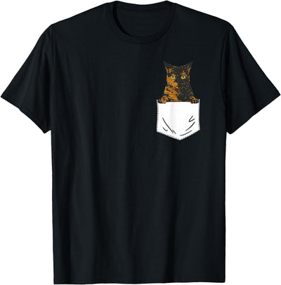 Tortie Cat Gifts & Tortoise Shell Cat Apparel Tortoiseshell Cat T-Shirt - Unisex-Adults X-Small Black Cat T-Shirt