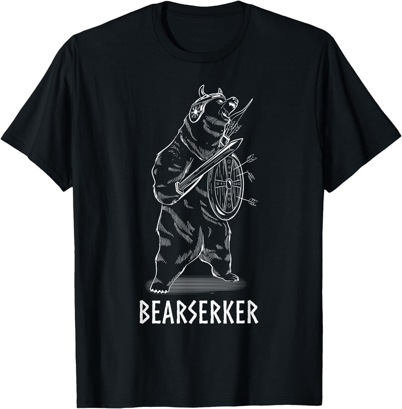 Viking Bear Warrior Lover Shirts Viking Bear Warrior Polar Brown Bear Berserkers T-Shirt T-Shirt - Black