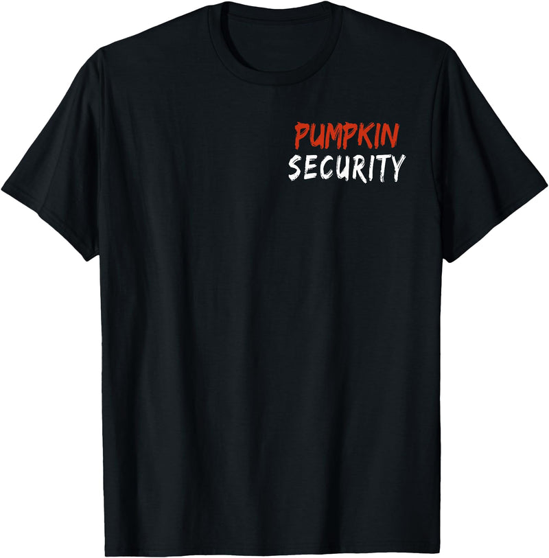 Pumpkin Security Parents Mother Father Costume Halloween Dad Mom Kid Toddler Pumpkin Security Adult Costume T-Shirt - Black