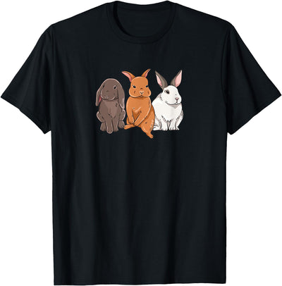 Three Bunnies Sitting Together T-Shirt